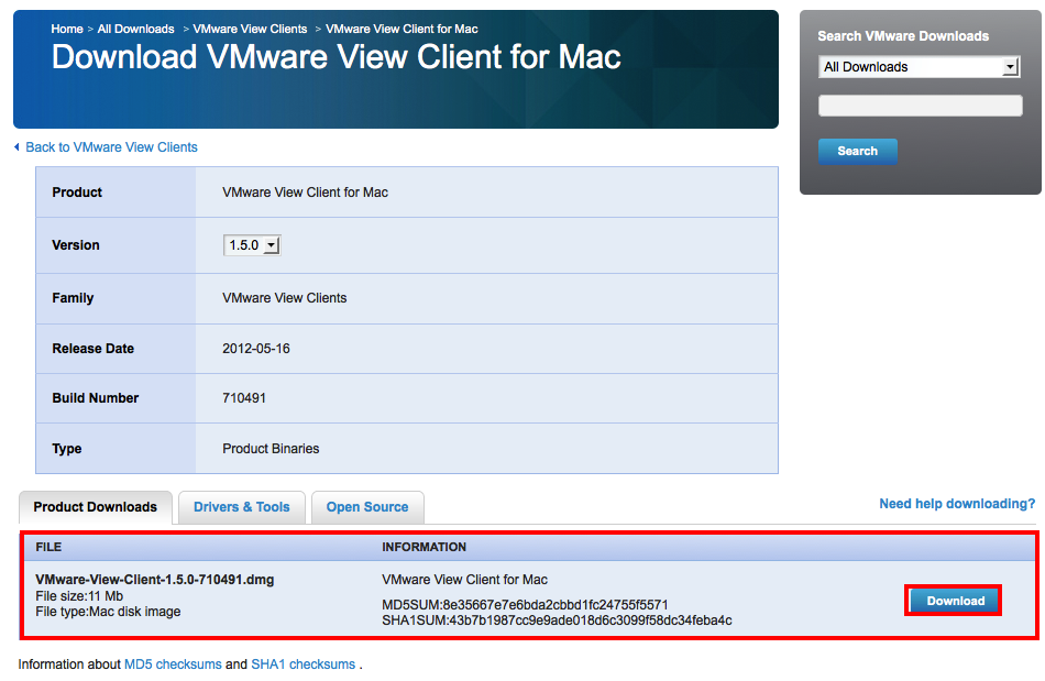 vmware horizon client for mac os x 10.7.5