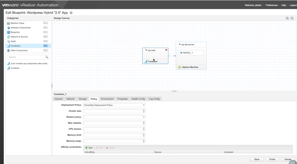 Converged Blueprint Mixed VM with Container