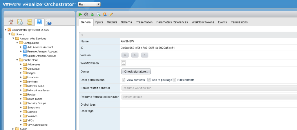 vRO workflow inputs